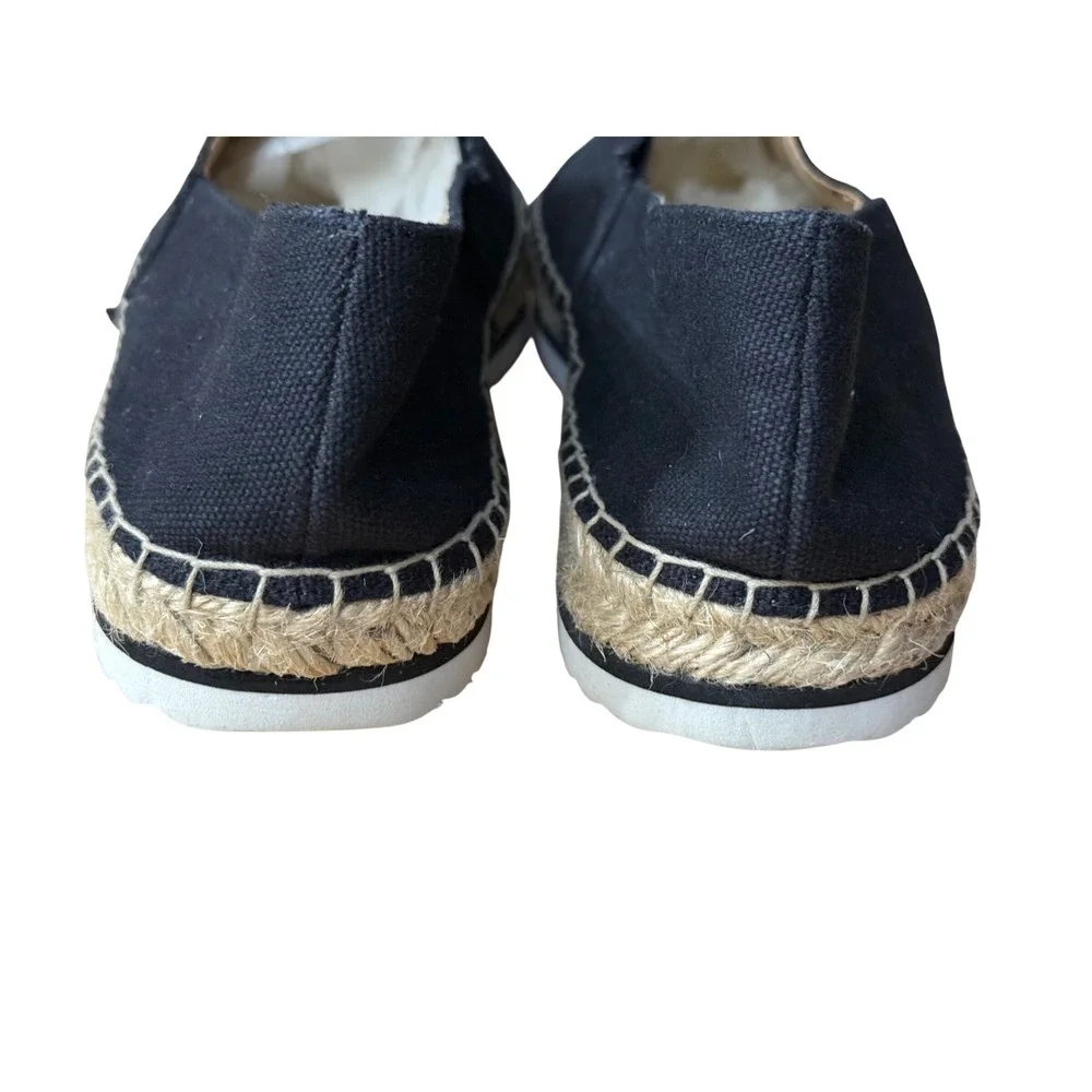XOXO Laney Women‎ 7.5 M Black Canvas Espadrille Slip On Flat Shoes X0153600
